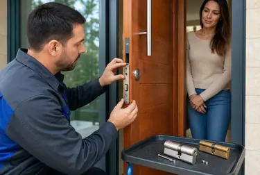 Chaveiro trocando uma fechadura em Maringá com foco em segurança.
